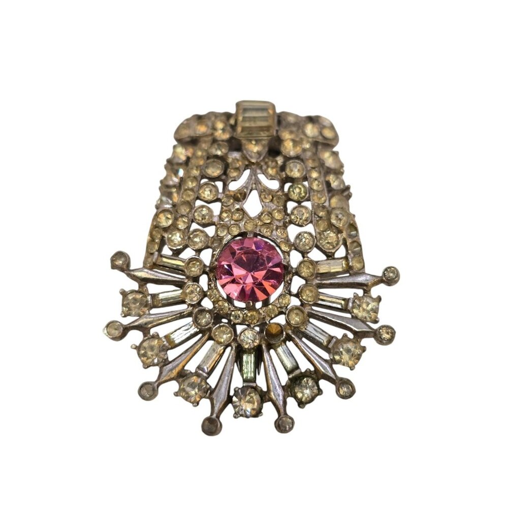 Vintage Art Deco Fur Clip Sterling Signed (A7898)